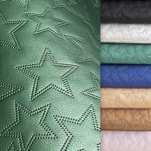 40mb Ekoskóra SOFT pikowana w GWIAZDKI Tkanina Skaj Derma Sztuczna skóra Wodoodporna