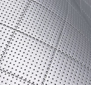 21mb OUTLET Ekoskóra SOFT srebrna pikowana w romby 5x5cm Perforowana Tkanina Skaj Derma Obiciowa Wodoodporna