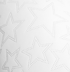 12,5mb OUTLET Ekoskóra SOFT biała pikowana w Gwiazdki Tkanina Skaj Derma Obiciowa Wodoodporna