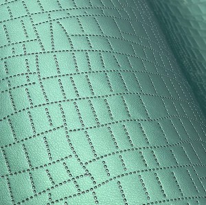 16mb OUTLET Ekoskóra SOFT Zelony metalik pikowana w Krokodyl Imitacja skóry Tkanina Skaj Derma Obiciowa Wodoodporna