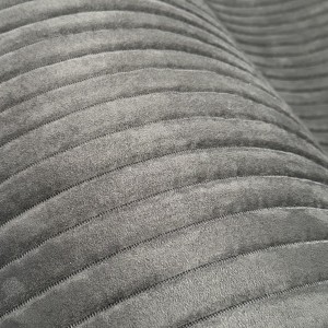 10mb OUTLET Grafitowy Welur Tkanina pikowana w Pasy co 2,5cm na piance Tapicerska Materiał obiciowy meblowy