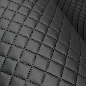 10mb OUTLET SOFT Czarna Eco Eko skóra pikowana 3x3 na piance Tkanina tapicerska Materiał obiciowy meblowy