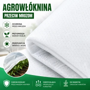  50mb 140gr/m2 Agrowłóknina pikowana trójwarstwowa 3D Ochrona Osłona roślin przed mrozem przeciw mrozowi