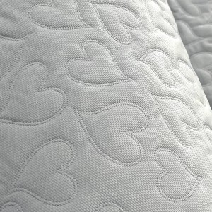 20mb OUTLET VELVET szary pikowany w Serduszka. Tkanina wyściółkowa Minky Plusz Materiał wyściółkowy